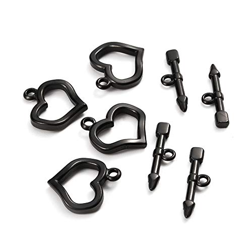 Pandahall Knebelverschlüsse aus 304er Edelstahl, schwarz, Herzverschluss, Verbindungsstücke, für DIY-Armbänder, Halsketten, Schmuckherstellung, 10 Sets Pandahall Knebelverschlüsse aus 304er Edelstahl, schwarz, Herzverschluss, Verbindungsstücke, für DIY-Armbänder, Halsketten, Schmuckherstellung, 10 Sets von PH PandaHall