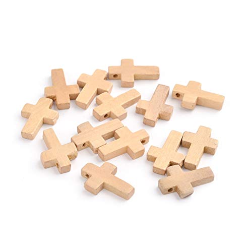 Pandahall Kreuz-Anhänger aus natürlichem unlackiertem Holz, 2,2 x 1,6 cm, Mini-Kreuzperlen für DIY-Schmuckherstellung, 50 Stück Pandahall Kreuz-Anhänger aus natürlichem unlackiertem Holz, 2,2 x 1,6 cm, Mini-Kreuzperlen für DIY-Schmuckherstellung, 50 Stück von PH PandaHall