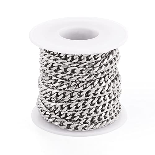 Pandahall Kubanische Gliederketten aus Edelstahl, ungeschweißt, für Schmuckherstellung, für Herren und Damen, Armband mit Spulenrolle, 8 x 6,3 x 3 mm Pandahall Kubanische Gliederketten aus Edelstahl, ungeschweißt, für Schmuckherstellung, für Herren und Damen, Armband mit Spulenrolle, 8 x 6,3 x 3 mm von PH PandaHall