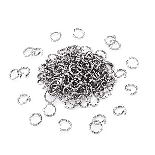 Pandahall Offene Biegeringe aus Edelstahl, 8 mm, rund, 1,2 mm dick, Metall, rund, ungelötet, Ringverbinder für Kettennetz-Schmuckherstellung, 1000 Stück von PH PandaHall