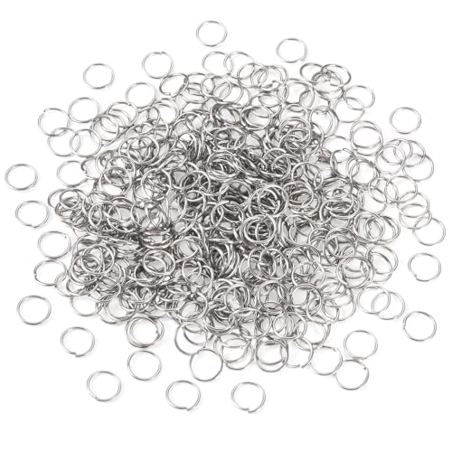 Pandahall Offene Binderinge aus Edelstahl, 18 Gauge, 10 x 1 mm, runde Metallverbinderringe für Armband, Halskette, Schmuckherstellung, 1500 Stück von PH PandaHall