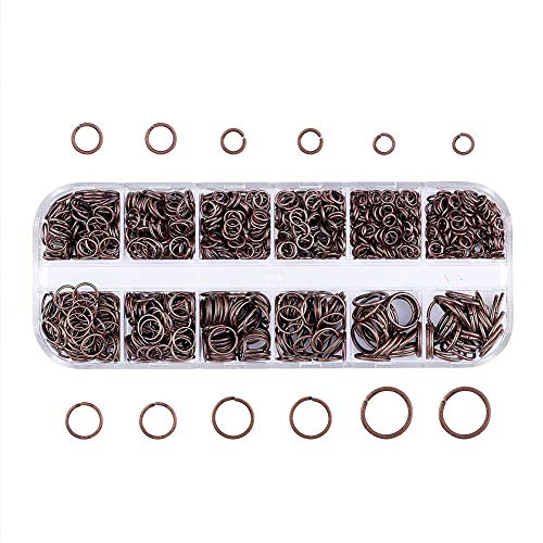 Pandahall Offene Binderinge aus Messing, Rot, Kupfer, 4 mm, 5 mm, 6 mm, 7 mm, 8 mm, 10 mm, verschiedene Größen, zur Schmuckherstellung Pandahall Offene Binderinge aus Messing, Rot, Kupfer, 4 mm, 5 mm, 6 mm, 7 mm, 8 mm, 10 mm, verschiedene Größen, zur Schmuckherstellung von PH PandaHall
