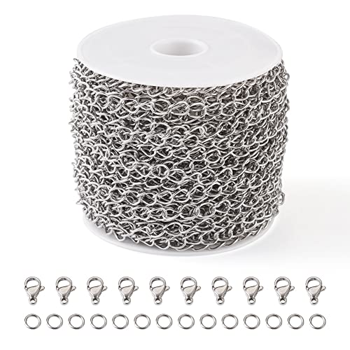 Pandahall Panzerketten aus Edelstahl, 10 Stück, Karabinerverschlüsse und 30 Biegeringe zur Schmuckherstellung Pandahall Panzerketten aus Edelstahl, 10 Stück, Karabinerverschlüsse und 30 Biegeringe zur Schmuckherstellung von PH PandaHall