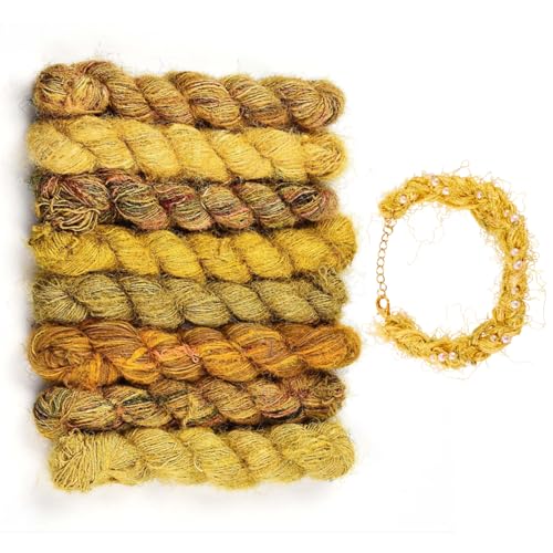 Pandahall Sari-Seidenband aus reiner Seide, 1 - 3 mm Durchmesser, handgefertigt, Sari-Seidenband zum Stricken, Häkeln, Makramee, Weben, 60 m Pandahall Sari-Seidenband aus reiner Seide, 1 - 3 mm Durchmesser, handgefertigt, Sari-Seidenband zum Stricken, Häkeln, Makramee, Weben, 60 m von PH PandaHall