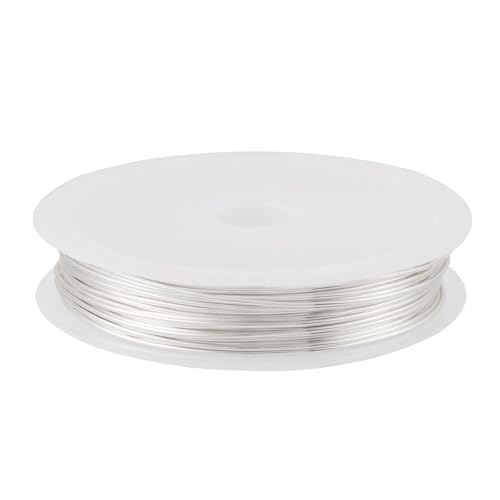 Pandahall Silber-Kupferdraht, 20 Gauge, anlaufgeschützt, für Schmuck, Basteldraht, künstlerischer Draht, Metalldraht zum Verpacken, Weben, Gartenarbeit, Armbandherstellung, 7,8 m Pandahall Silber-Kupferdraht, 20 Gauge, anlaufgeschützt, für Schmuck, Basteldraht, künstlerischer Draht, Metalldraht zum Verpacken, Weben, Gartenarbeit, Armbandherstellung, 7,8 m von PH PandaHall