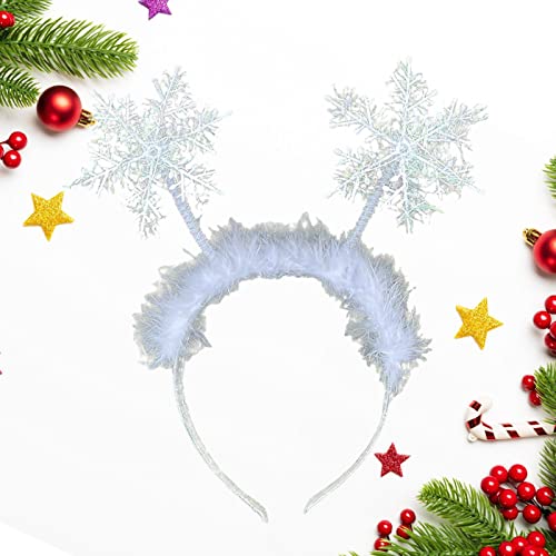 PHASZ Schneeflocken-Stirnbänder, Kopfschmuck für Weihnachten, Kostüm-Requisiten für Frauen, Weihnachts-Kopfbedeckung, Frohe Weihnachten, Haarbänder für Themenpartys, für Weihnachtsdarsteller von PHASZ