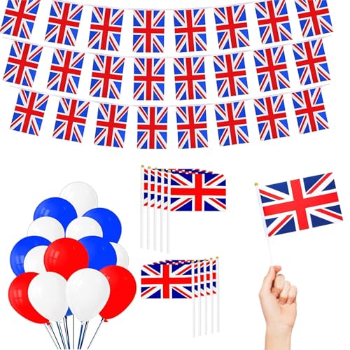 Union Jack Partyzubehör, britische Partyflagge, Banner, Luftballons, Dekoration, tragbare Ballondekorationen, königlicher Partyballon für Supermarkt, Party, Bar Phasz von PHASZ