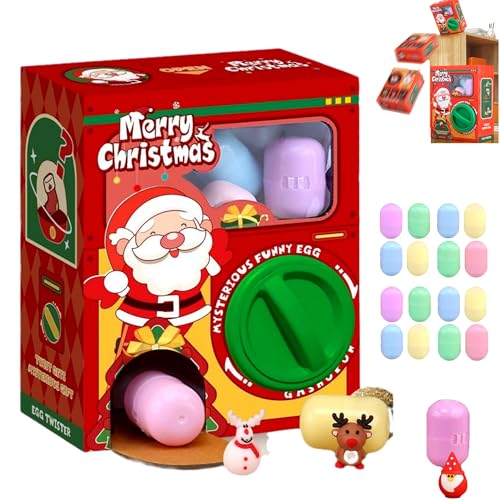 Weihnachtsmann Twister Kassette, Mini Klauen Maschine Spielzeug, Lustiger Ei-Twister, Blindbox Puppenfangmaschine Eierdrehmaschine, Surprise Capsules Box von PHASZ
