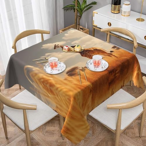 PHAYAH Quadratische Tischdecke mit Giraffen-Motiv, für Esstische im Freien, Esstische, Partys, Terrassen, Buffet, 137 x 137 cm PHAYAH Quadratische Tischdecke mit Giraffen-Motiv, für Esstische im Freien, Esstische, Partys, Terrassen, Buffet, 137 x 137 cm von PHAYAH