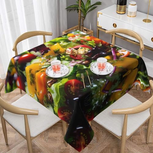 PHAYAH Quadratische Tischdecke mit Salatmotiv, für Esstische im Freien, Esstische, Partys, Terrassen, Buffet, 152,4 x 152,4 cm von PHAYAH