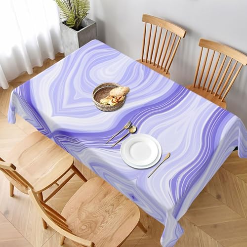 PHAYAH Tischdecke mit Wellenmuster, 152,4 x 228,6 cm, dekorativ, für Urlaub, Zuhause, Party, Hochzeit, Picknick, Blau und Violett von PHAYAH