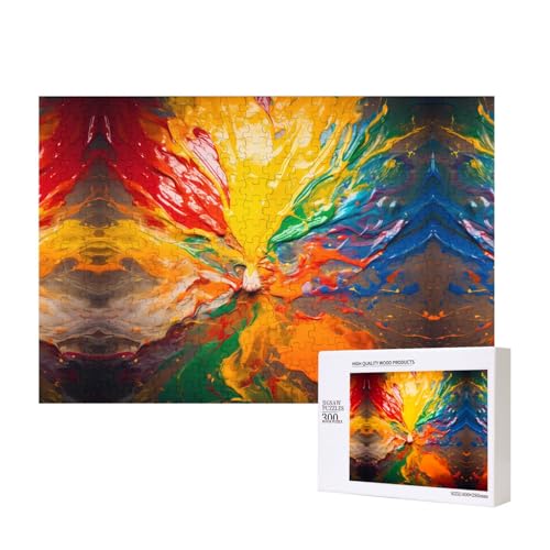 Phayah Spilt Farbpaletten-Puzzle, 300 Teile, für Puzzle, Holzpuzzle für Familie, Freunde, Heimdekoration, Wandkunst, 39,9 x 27,9 cm von PHAYAH
