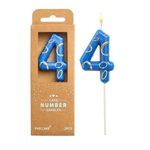 PHD CAKE 7,9 cm blaue und goldene Ringe 4 Zahlen-Geburtstagskerzen, Anime-Cartoon-Zahlenkerzen, Kuchen-Zahlenkerzen, Party-Feier, Stilkerze PHD CAKE 7,9 cm blaue und goldene Ringe 4 Zahlen-Geburtstagskerzen, Anime-Cartoon-Zahlenkerzen, Kuchen-Zahlenkerzen, Party-Feier, Stilkerze von PHD CAKE
