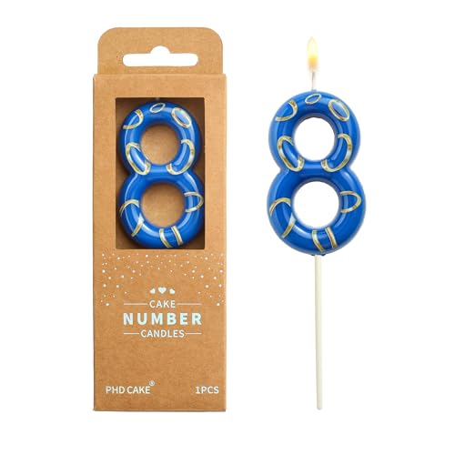 PHD CAKE 7,9 cm blaue und goldene Ringe 8 Zahlen-Geburtstagskerzen, Anime-Cartoon-Zahlenkerzen, Kuchen-Zahlenkerzen, Party-Feier, Stilkerze PHD CAKE 7,9 cm blaue und goldene Ringe 8 Zahlen-Geburtstagskerzen, Anime-Cartoon-Zahlenkerzen, Kuchen-Zahlenkerzen, Party-Feier, Stilkerze von PHD CAKE