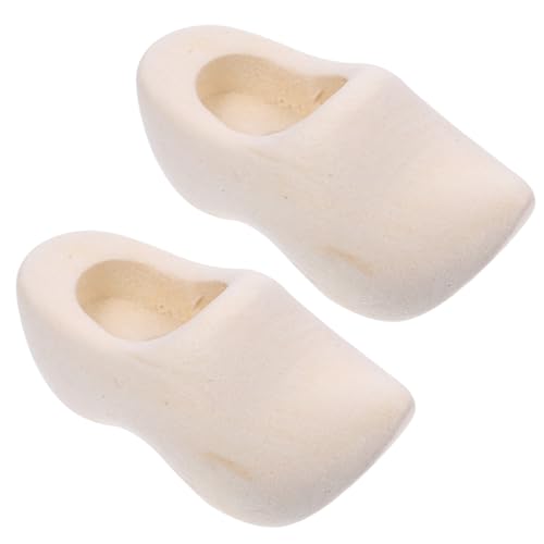 PHENOFICE 1 Paar Holzschuh Schlüsselanhänger, Puppenschuh, Mini Spielzeug, Puppenhaus Miniaturen, Artikel, Puppenhaus Miniatur Zubehör, Schuh Mini, Puppenhaus Mini Schuhe, Miniatur Schuh, von PHENOFICE