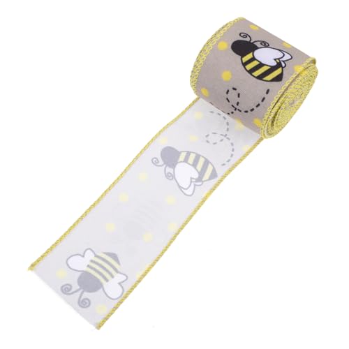 PHENOFICE 1 Rolle Biene dekoratives Band seidenband ribbon Bienenmuster Verzierungsband Bienenmuster Textilband Schleifenband Themenband Bienenband Juteband Band für DIY DIY-Bänder Polyester PHENOFICE 1 Rolle Biene dekoratives Band seidenband ribbon Bienenmuster Verzierungsband Bienenmuster Textilband Schleifenband Themenband Bienenband Juteband Band für DIY DIY-Bänder Polyester von PHENOFICE
