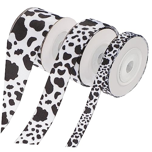 PHENOFICE 1 Set Kuh Gurtband, Geschenkverpackungsband, Geschenkband, Kuhmuster, Riffelband, Handgefertigtes Geschenkband, Wärmeübertragungsdruck Gurtband, DIY Drahtband, Polyesterband PHENOFICE 1 Set Kuh Gurtband, Geschenkverpackungsband, Geschenkband, Kuhmuster, Riffelband, Handgefertigtes Geschenkband, Wärmeübertragungsdruck Gurtband, DIY Drahtband, Polyesterband von PHENOFICE
