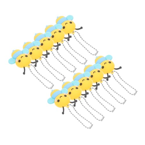 PHENOFICE 10 Stück Bienen Schlüsselanhänger, DIY Schlüsselanhänger, Handtaschen Hängeornamente, Pvc Bienenpuppen, Bienenanhänger, Pvc Bienenanhänger, Pvc Bienenschmuck, Hängender von PHENOFICE