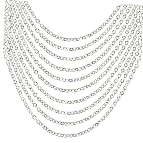 PHENOFICE 10 Stück O Wortkette Mit Kettenglied Halskettenkette, DIY Bastelzubehör, Kette Für Schmuckherstellungsbedarf, DIY Halskettenzubehör, Edelstahl Halskettenketten, DIY Schmuckkette PHENOFICE 10 Stück O Wortkette Mit Kettenglied Halskettenkette, DIY Bastelzubehör, Kette Für Schmuckherstellungsbedarf, DIY Halskettenzubehör, Edelstahl Halskettenketten, DIY Schmuckkette von PHENOFICE