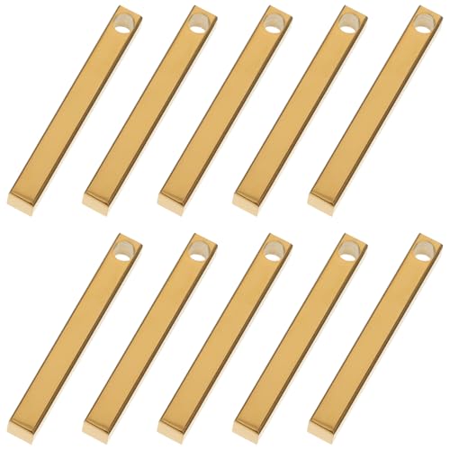 PHENOFICE 10 Stück rechteckige Bar-Gravurrohlinge – Edelstahl-Gravur 3D-Rechteck-Stanzrohlinge Bar-Anhänger für die Herstellung von Halsketten und Schlüsselanhängern von PHENOFICE