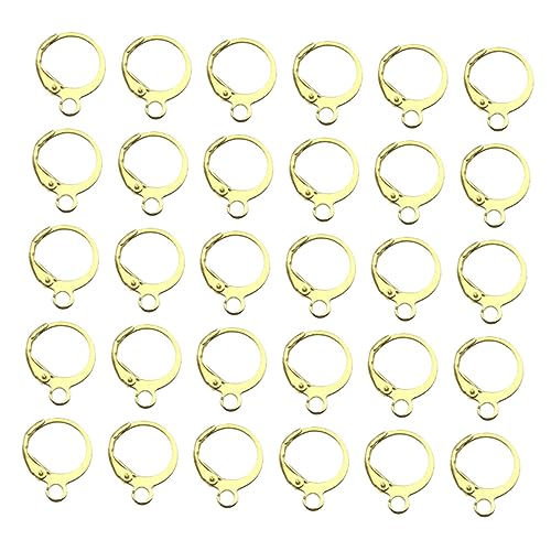 PHENOFICE 100Stücke Runde Ohrhaken für DIY Schmuckherstellung Glänzende Ohrring Zubehör für Basteln für Frauen und Mädchen von PHENOFICE