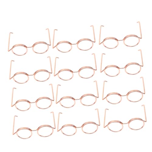 PHENOFICE 12St Puppenbrille Trendige Sonnenbrille Mädchen Puppenkleidung Plüsch Puppen Kleidung Puppen Klamotten schnapsgläser Puppengläser zur Dekoration lustige Brillendekore Metall von PHENOFICE