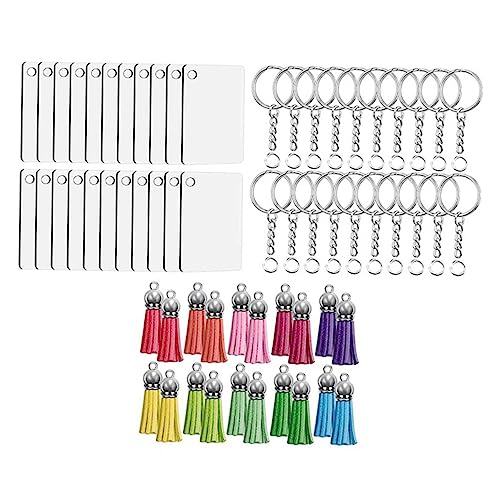 PHENOFICE 20 Sets Wärmeübertragungs Schlüsselanhänger, Sublimations Schlüsselanhänger Rohlinge, DIY Schlüsselanhänger, Dekorativer Sublimations Schlüsselanhänger, Schlüsselzubehör, von PHENOFICE