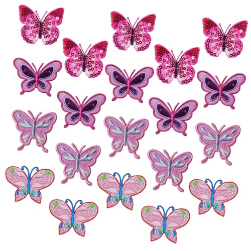PHENOFICE 20 Stück Schmetterlings Stickerei Patch, Multifunktionale Kleidungsflicken, Zarte Bügelflicken, Hutzubehör, Kleidungsflicken, Dekorative Hutflicken, Multifunktionale Hutflicken von PHENOFICE
