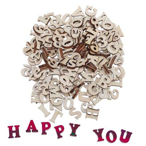 PHENOFICE 204Stücke Holzbuchstaben und Zahlen Holzalphabet und Holzzahlen für DIY Dekoration Lernspielzeug für Vorschulkinder Natürliche Holzgestaltung für Kreative Projekte von PHENOFICE