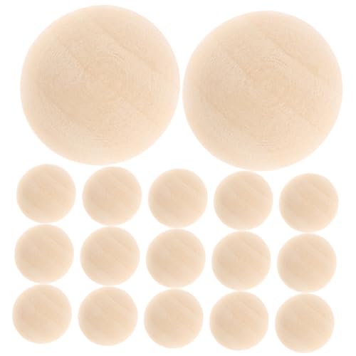 PHENOFICE 24 Stück Holzhalbkugel Bastelperlen, Großmengenperlen, Holzperlen, Unbehandelte Holzperlen, Kleine Perlen Zur Schmuckherstellung, Kranzherstellungszubehör, Bauernhausperlen, von PHENOFICE