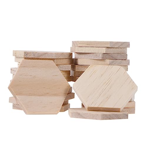 PHENOFICE 25 Stück Sechseckige Naturholzscheiben Holzscheiben Mit Loch Dekorative Holzanhänger Für Bastelprojekte Partydeko Und Heimdekoration von PHENOFICE