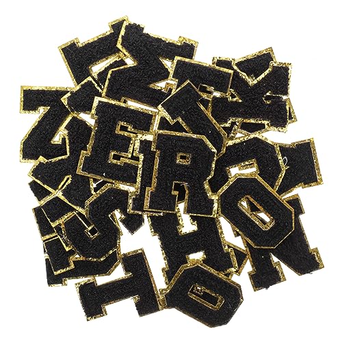PHENOFICE 26 Stück Englische Buchstaben Stoffaufkleber, Buchstabenförmige Nähflicken, Bestickte Flicken, Reparatur Von Bestickten Flicken, Reparatur Von Flicken, Nähflicken Für Zuhause von PHENOFICE