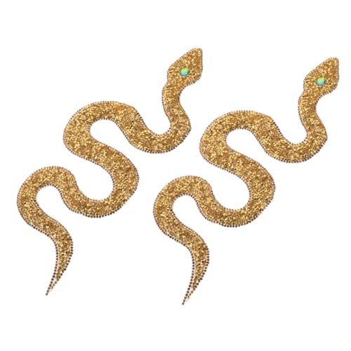 PHENOFICE 2Stücke Glitzer Schlangen Patch mit Strass und Pailletten für DIY Kleidung Applikation zur Dekoration von Kleidern Stirnbändern und Accessoires Langlebig und von PHENOFICE