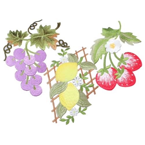 PHENOFICE 3 Stück Obst Stickerei Patch Zum Aufnähen, Applikationen Für Kleidung, Basteln, Kleidung, Näh Patches, Aufnäher Für Jacken, Applikationen Für Kleidung, DIY Applikation PHENOFICE 3 Stück Obst Stickerei Patch Zum Aufnähen, Applikationen Für Kleidung, Basteln, Kleidung, Näh Patches, Aufnäher Für Jacken, Applikationen Für Kleidung, DIY Applikation von PHENOFICE