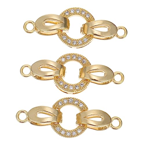 PHENOFICE 3Stücke Armbandverschluss für DIY Schmuckherstellung Vergoldete Zirkonia Hakenverschlüsse für und Armbänder Elegant und Langlebig von PHENOFICE