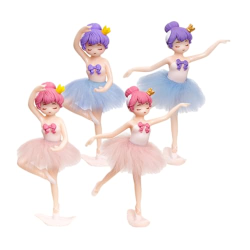 PHENOFICE 4 Stück Ballerina Mädchen Statue Für Den Heimtisch, Tanzende Mädchen Statue, Heim Desktop Ornament, Tanzende Mädchen Verzierung, Balletttänzerin Statue, Desktop Statue, Ballerina von PHENOFICE