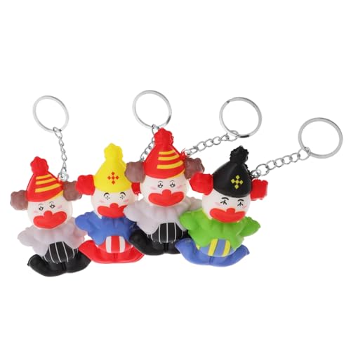 PHENOFICE Charm Bunny Schlüsselanhänger Fluffy 4 Stück Clown Schlüsselanhänger Clown Form Lustige Clown Schlüsselanhänger Für Jungen Und Mädchen Dekoratives Schlüsselanhänger Set von PHENOFICE