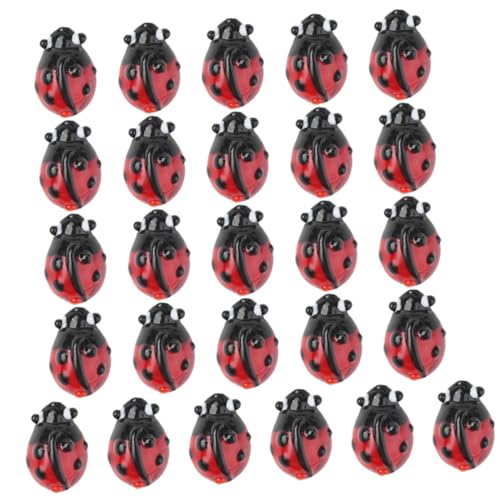 PHENOFICE 50 Stück Marienkäfer Glasperlen, Winzige Charms, Handgefertigte Lose Perlen, Armbandperlen, Metallperlen Zur Schmuckherstellung, Perlen, Stickerei, Abstandsperlen, Marienkäfer von PHENOFICE