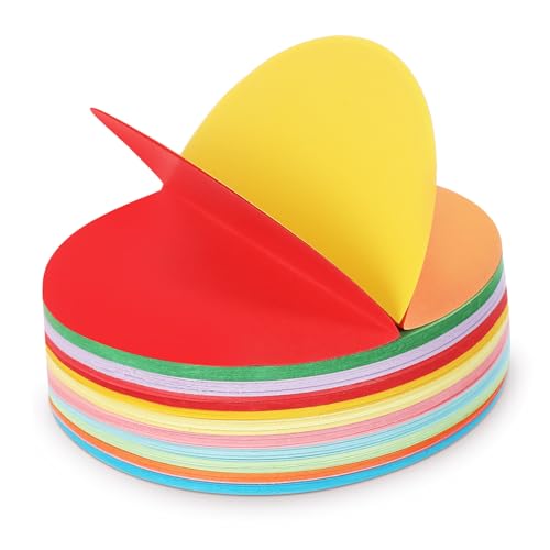 PHENOFICE 500Blätter Rundes Origami Papier Buntes Bastelpapier für Kreative Faltprojekte für Anfänger und Robust und Einfach zu Verwenden von PHENOFICE
