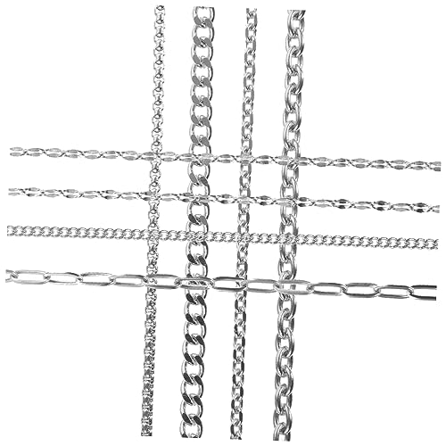 PHENOFICE 8-teilige Edelstahlkette Für Schmuckherstellung Diy-bastelkette Metallkette Ersatzkette Für Halsketten Dekorative Kette Schmuckmaterial PHENOFICE 8-teilige Edelstahlkette Für Schmuckherstellung Diy-bastelkette Metallkette Ersatzkette Für Halsketten Dekorative Kette Schmuckmaterial von PHENOFICE