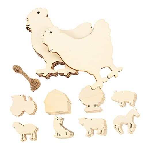 PHENOFICE DIY Holzausschnitt-Set, 45 Stück, unlackierte Holzscheiben, Bastelzubehör, Bauernhoftiere PHENOFICE DIY Holzausschnitt-Set, 45 Stück, unlackierte Holzscheiben, Bastelzubehör, Bauernhoftiere von PHENOFICE
