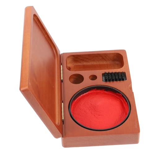 PHENOFICE Holzstempel Aufbewahrungsbox Vintage Tintenpad Kiste für Stempel und Kleine Gegenstände Tragbare Holzbox mit Eleganter Oberfläche und Vielseitiger Nutzungsmöglichkeiten von PHENOFICE