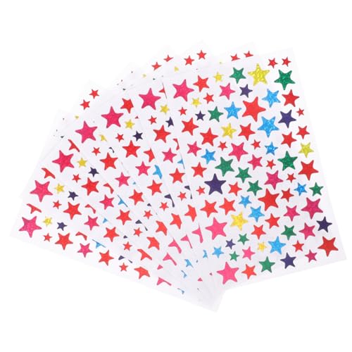 PHENOFICE Sternaufkleber für Kinder 5 Blätter Dekorative Belohnungssterne Selbstklebende Bastelsterne Ästhetische Sticker für Schule und Freizeit Leuchtende Belohnungsaufkleber PHENOFICE Sternaufkleber für Kinder 5 Blätter Dekorative Belohnungssterne Selbstklebende Bastelsterne Ästhetische Sticker für Schule und Freizeit Leuchtende Belohnungsaufkleber von PHENOFICE