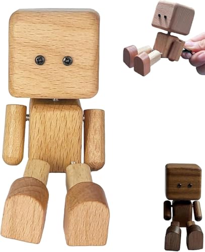 Schaukelpuppen aus Holz, handgefertigte Schaukelpuppen mit Vier Gliedmaßen, kreative, tragbare Schreibtischdekoration, geeignet für Zuhause und Bücherregale von PHFDQKG