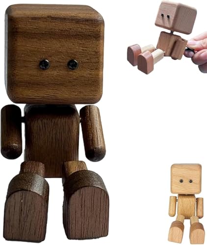 Schaukelpuppen aus Holz, handgefertigte Schaukelpuppen mit Vier Gliedmaßen, kreative, tragbare Schreibtischdekoration, geeignet für Zuhause und Bücherregale von PHFDQKG