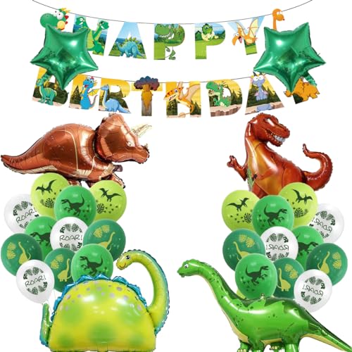 Dinosaurier-Geburtstagsdekorationen, Dinosaurier-Luftballons zum 4. Geburtstag, Kindergeburtstags-Dinosaurier-Dekorationen, 4. Jungen-Geburtstags-Dinosaurier-Party-Dekorationen von PHIEZC