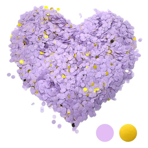 10000 Stück lila & gold biologisch abbaubares Konfetti, 1 cm, rund, Hochzeitskonfetti, biologisch abbaubar, romantische Dekorationen, umweltfreundliches Tischkonfetti, Party-Dekoration für Hochzeiten 10000 Stück lila & gold biologisch abbaubares Konfetti, 1 cm, rund, Hochzeitskonfetti, biologisch abbaubar, romantische Dekorationen, umweltfreundliches Tischkonfetti, Party-Dekoration für Hochzeiten von PHIOMUUE
