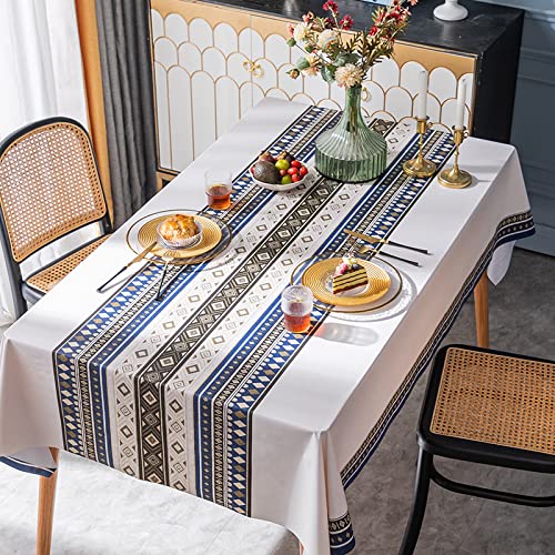 PVC-Tischdecke, 120 x 160 cm, Tischdecke, wasserdicht, öl- und auslaufsicher, schmutzabweisend, abwischbar, rechteckige Schreibtischdecke aus PVC für Picknicks im Freien, Küchen-Esstisch PVC-Tischdecke, 120 x 160 cm, Tischdecke, wasserdicht, öl- und auslaufsicher, schmutzabweisend, abwischbar, rechteckige Schreibtischdecke aus PVC für Picknicks im Freien, Küchen-Esstisch von PHLCF