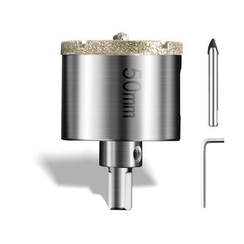 Diamant Bohrkrone Lochsäge 50mm mit Zentrierbohrer Professionellen Diamant Kernlochbohrer Fliesenbohrer Glasbohrer Metall Lochsägen Universal HSS Lochsägen für Glas Fliese Keramisches Marmor Kalkstein Diamant Bohrkrone Lochsäge 50mm mit Zentrierbohrer Professionellen Diamant Kernlochbohrer Fliesenbohrer Glasbohrer Metall Lochsägen Universal HSS Lochsägen für Glas Fliese Keramisches Marmor Kalkstein von PHMNZIP