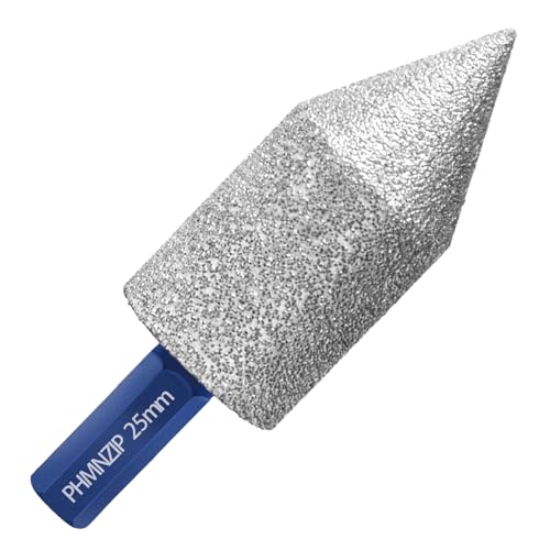 Diamant Fingerfräser 25mm Fingerbohrer Diamants Schleifbits Fasenbohrer mit HEX-Schaftadapter Diamantfräser Vergrößerung Vorhandener Löcher für Porzellan, Marmor, Keramik, Granit Diamant Fingerfräser 25mm Fingerbohrer Diamants Schleifbits Fasenbohrer mit HEX-Schaftadapter Diamantfräser Vergrößerung Vorhandener Löcher für Porzellan, Marmor, Keramik, Granit von PHMNZIP